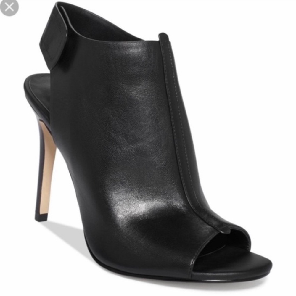 Charles by Charles David Imperial Black Leather Peep Toe Ankle Bootie